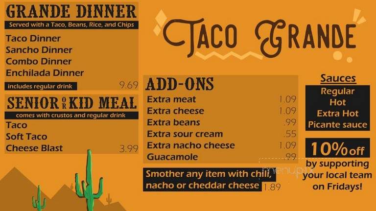 Taco Grande - Hays, KS menu_pic