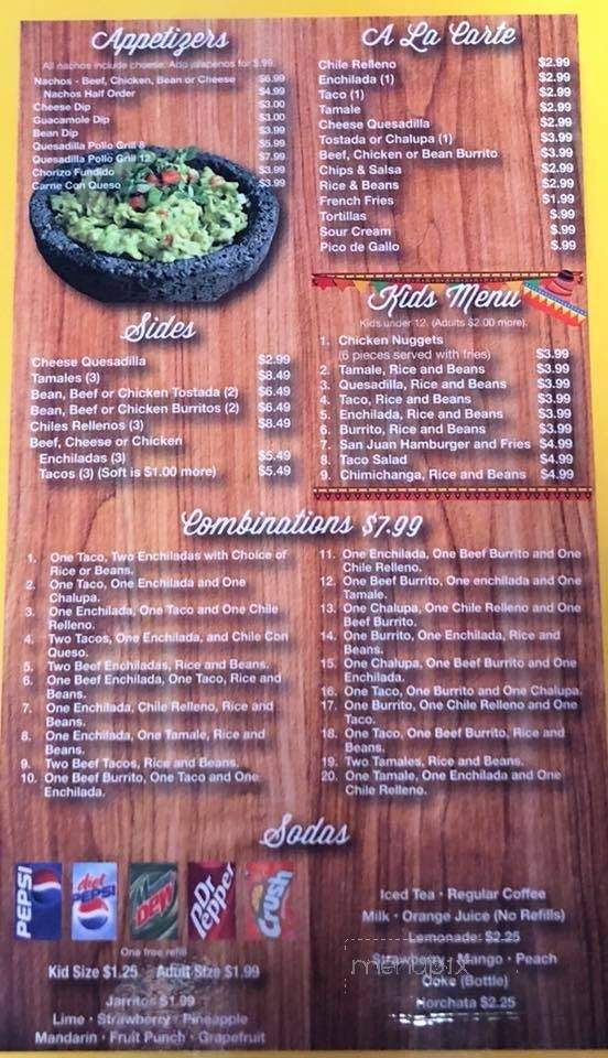 El Dos De Oros - Hays, KS menu_pic