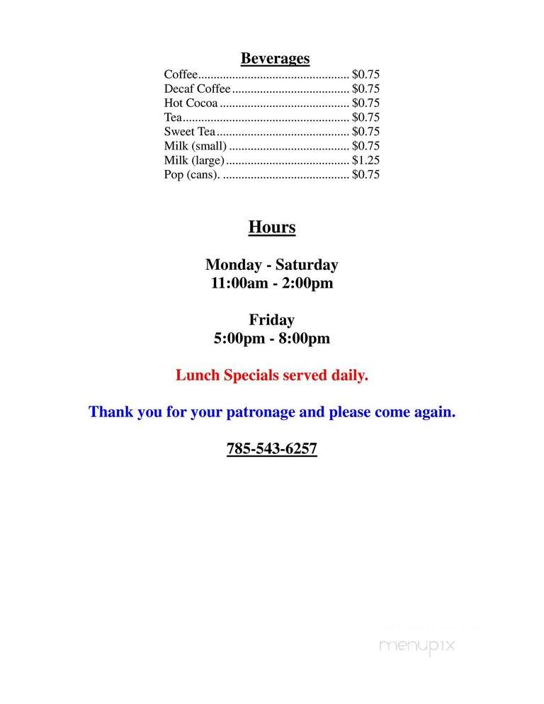 Triple C - Glade, KS menu_pic
