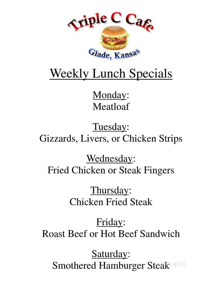 Triple C - Glade, KS menu_pic