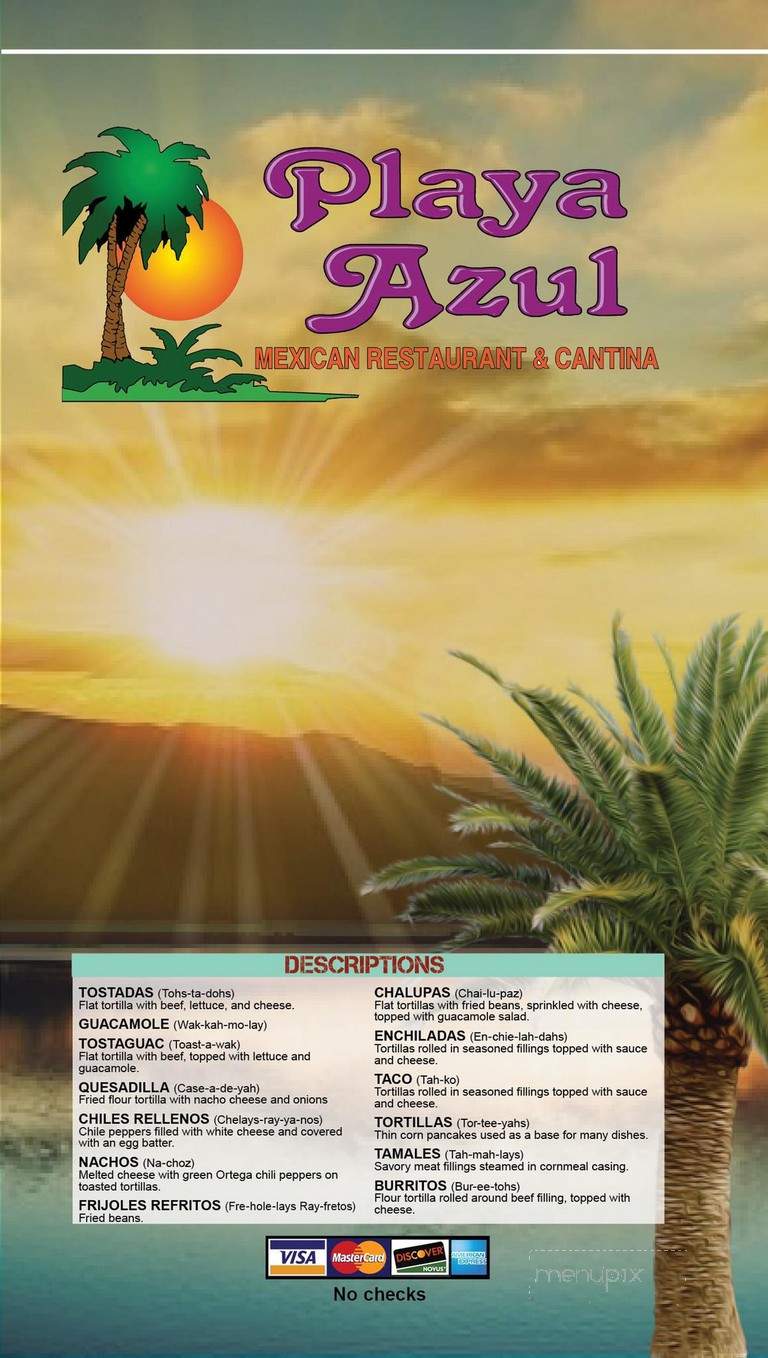 Playa Azul Mexican Restaurant - Great Bend, KS menu_pic