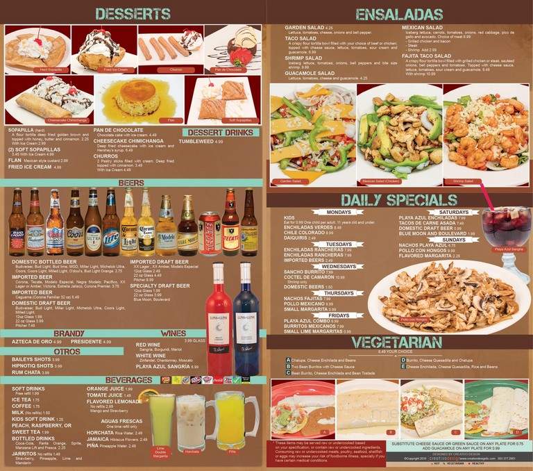 Playa Azul Mexican Restaurant - Great Bend, KS menu_pic