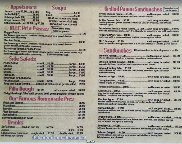 Mif Deli - Wichita, KS menu_pic
