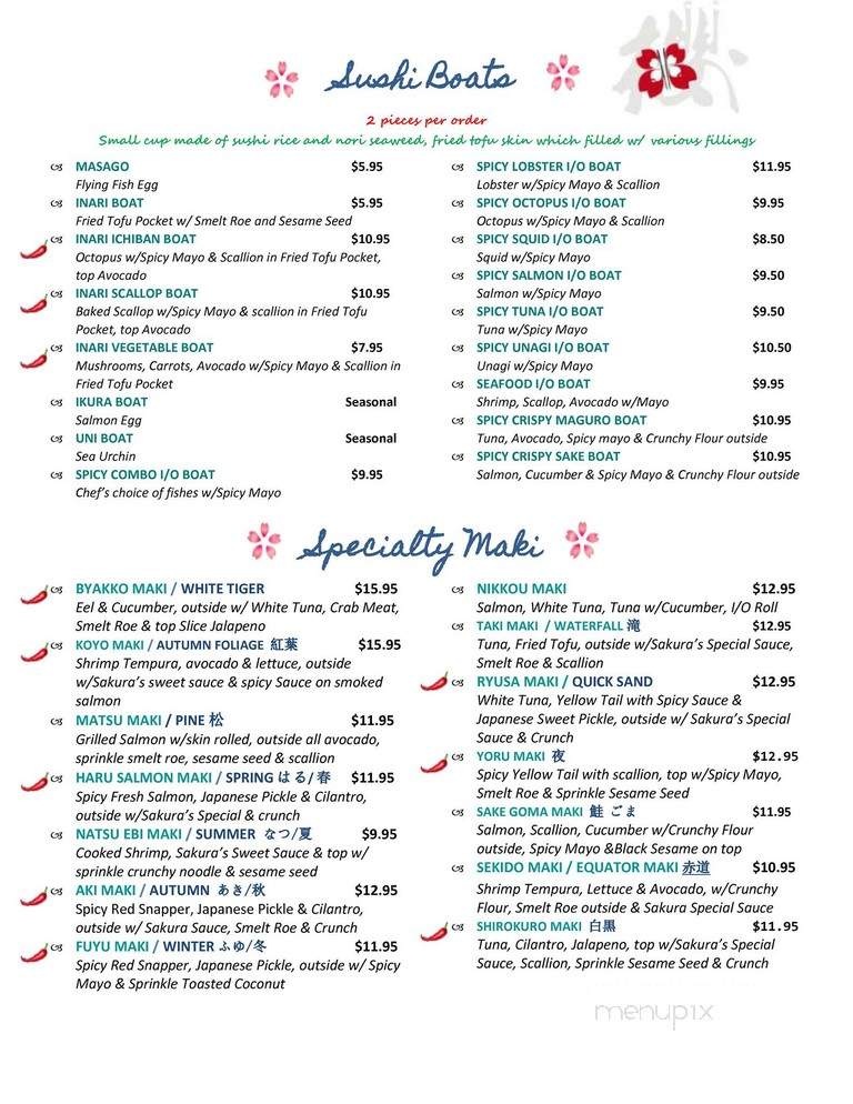 Sakura Japanese Restaurant - Wichita, KS menu_pic