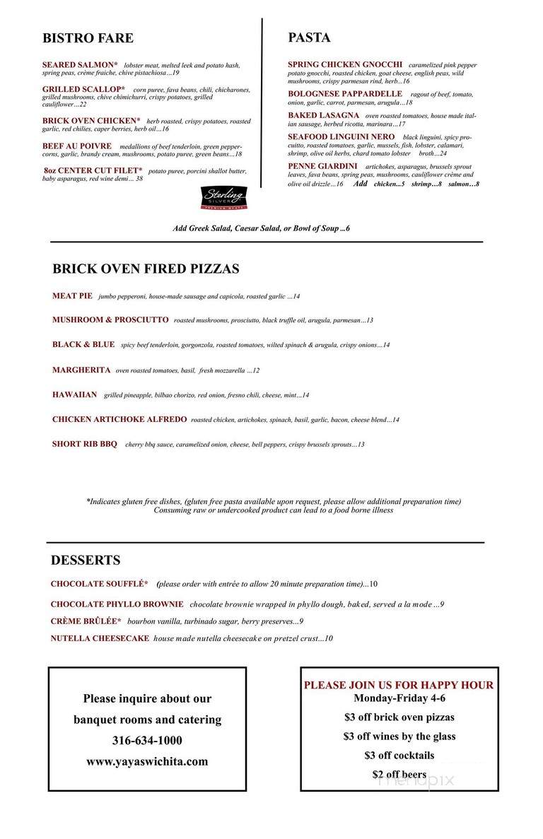 Yia Yia's Euro Bistro - Wichita, KS menu_pic