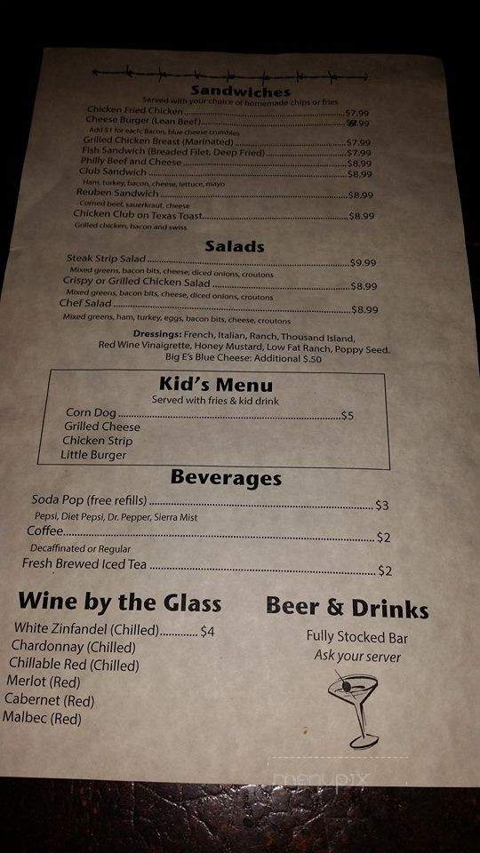 Scipio Supper Club - Garnett, KS menu_pic