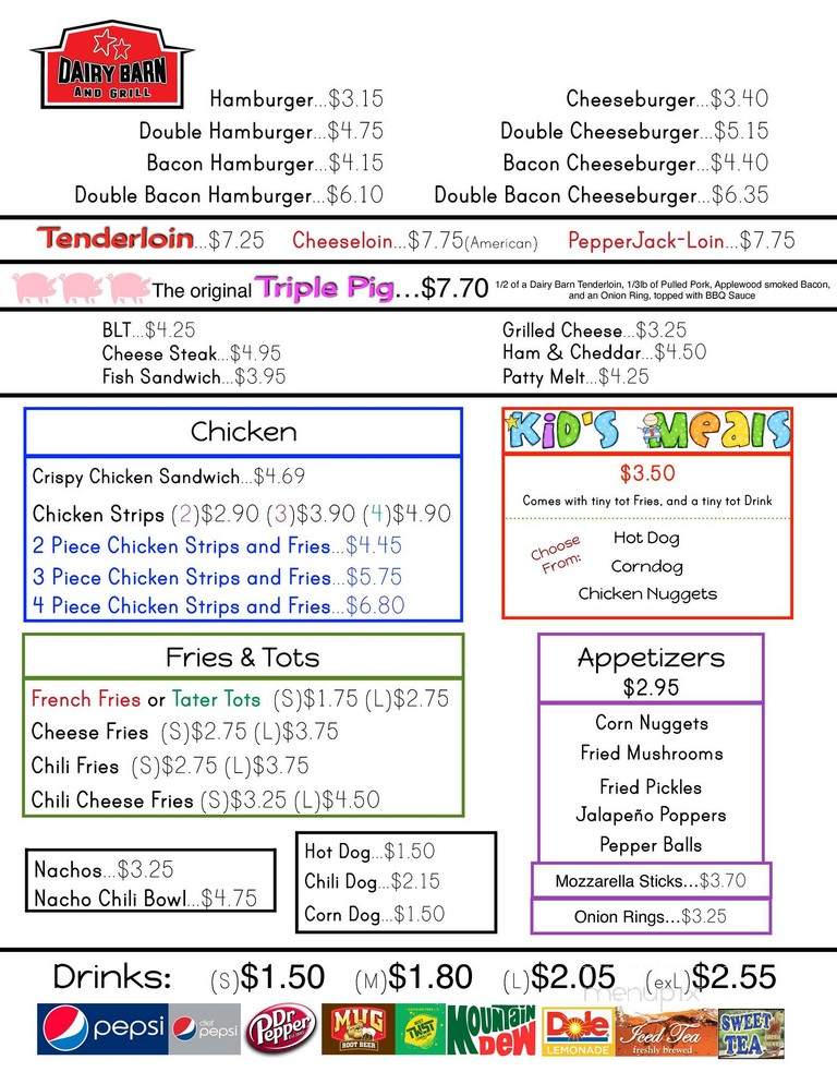 Dairy Barn - Wathena, KS menu_pic