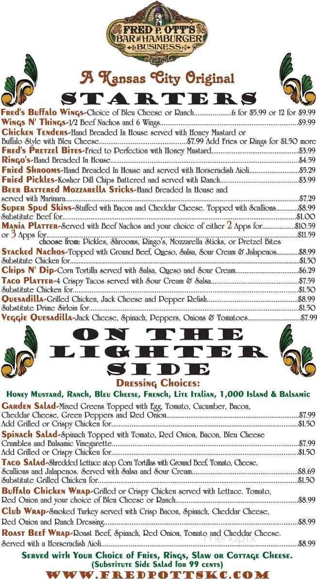 Fred P Ott's - Overland Park, KS menu_pic