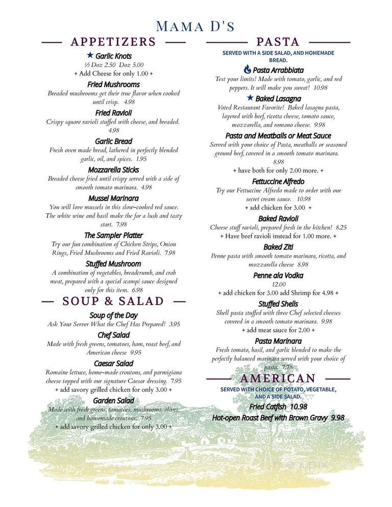 Mama D's II - Calvert City, KY menu_pic