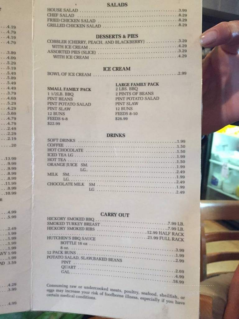 Hutchen's Bar-B-Que - Benton, KY menu_pic