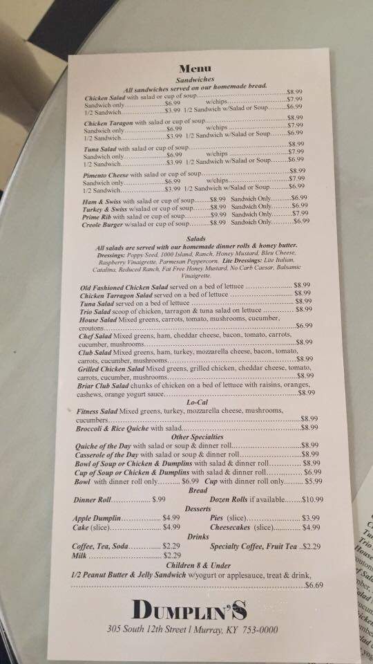 Dumplin's of Murray - Murray, KY menu_pic