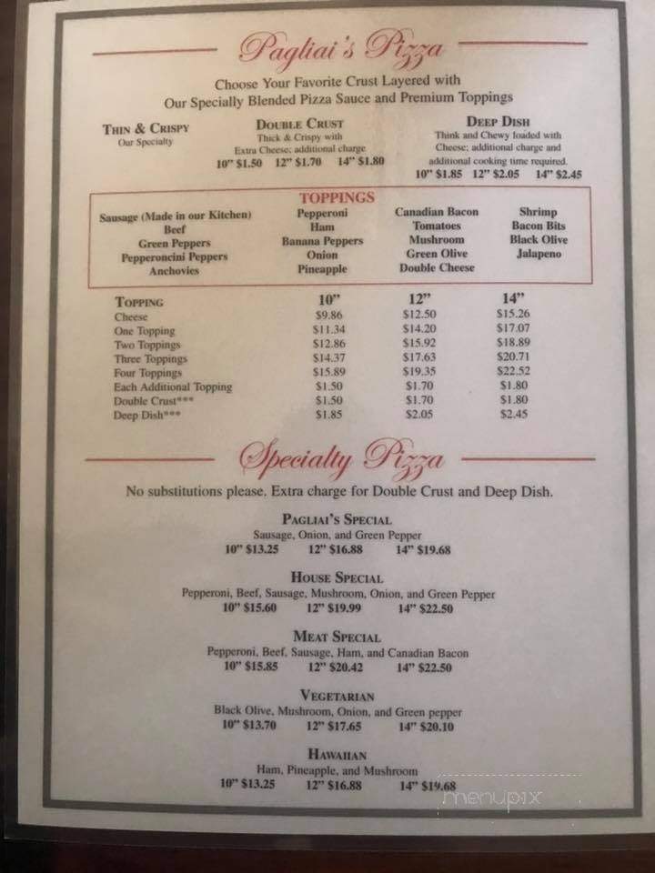 Pagliai's Pizza - Princeton, KY menu_pic