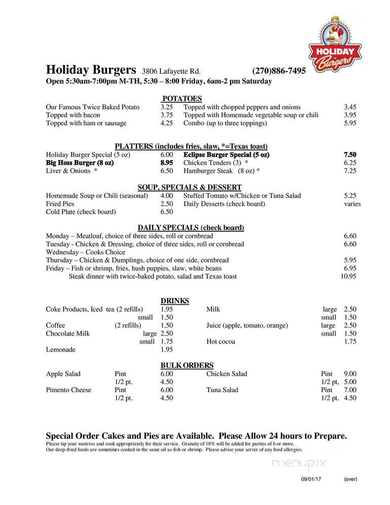 Holiday Burgers - Hopkinsville, KY