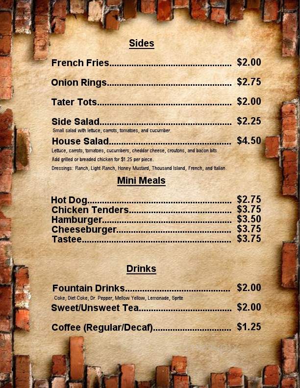 Webb's Restaurant - Lewisburg, KY menu_pic