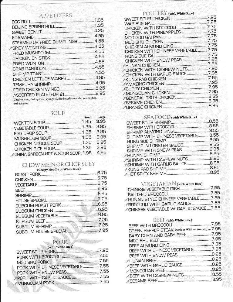 China Garden Restaurant - Okolona, KY menu_pic