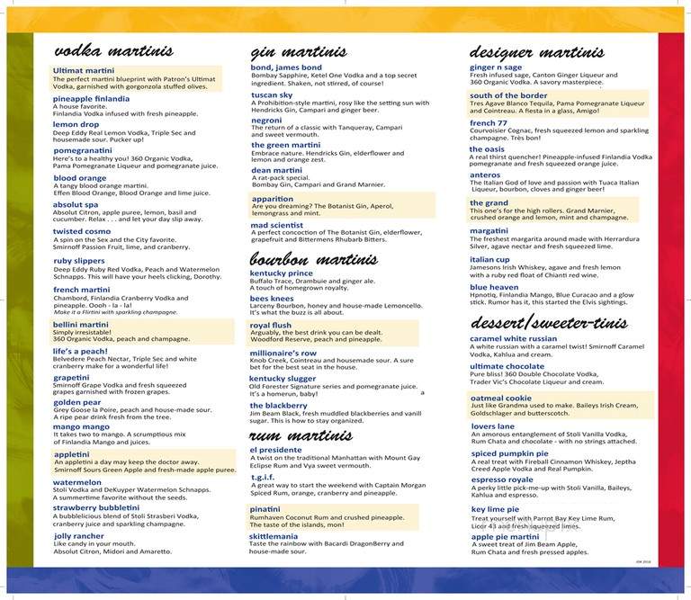 Martini Italian Bistro - Louisville, KY menu_pic