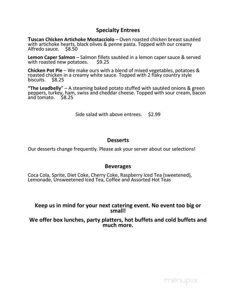 Alley Cat Cafe - Louisville, KY menu_pic