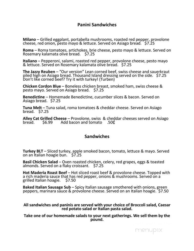 Alley Cat Cafe - Louisville, KY menu_pic
