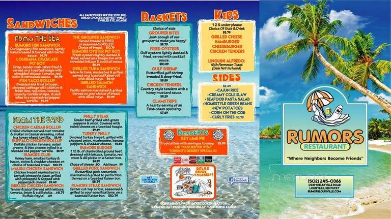 Rumors Restaurant & Raw Bar - Louisville, KY menu_pic