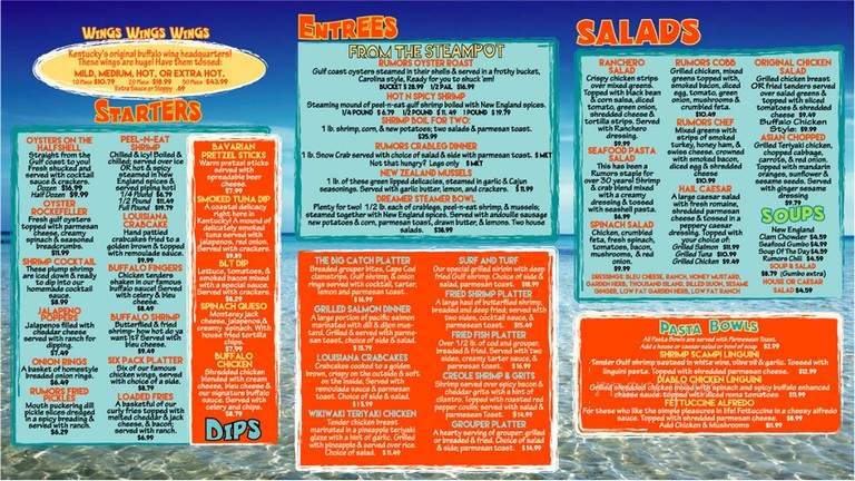 Rumors Restaurant & Raw Bar - Louisville, KY menu_pic