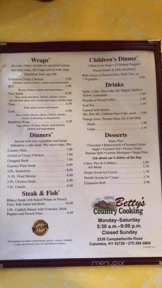 O K Country Cooking - Columbia, KY menu_pic