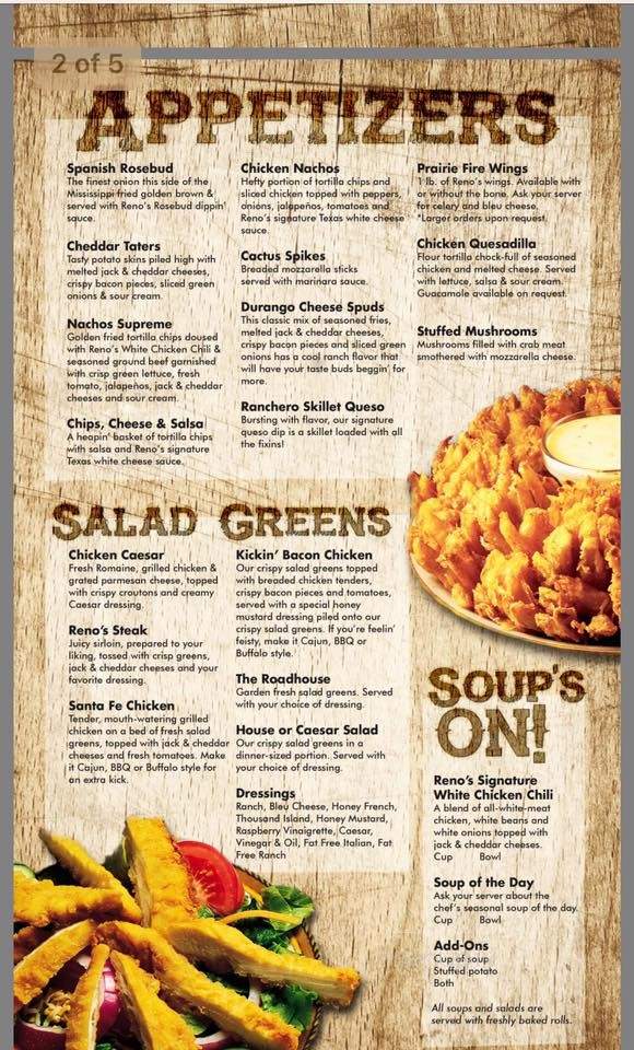 Reno's Of Burnside Llc - Burnside, KY menu_pic