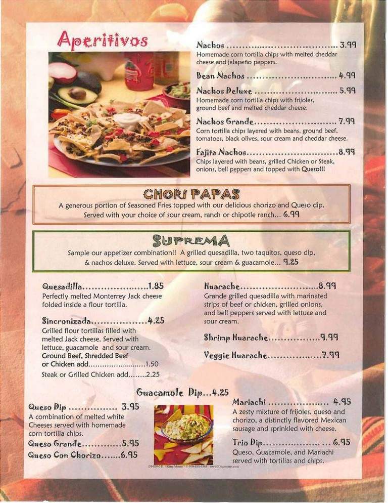 Montoyas - Covington, KY menu_pic