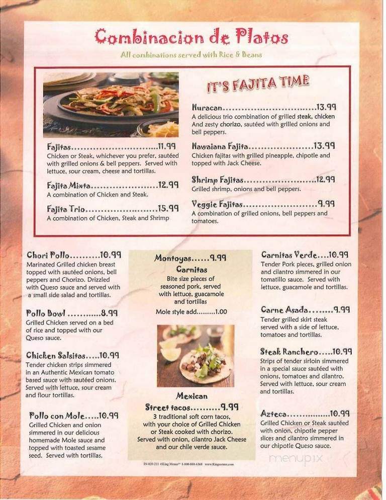 Montoyas - Covington, KY menu_pic