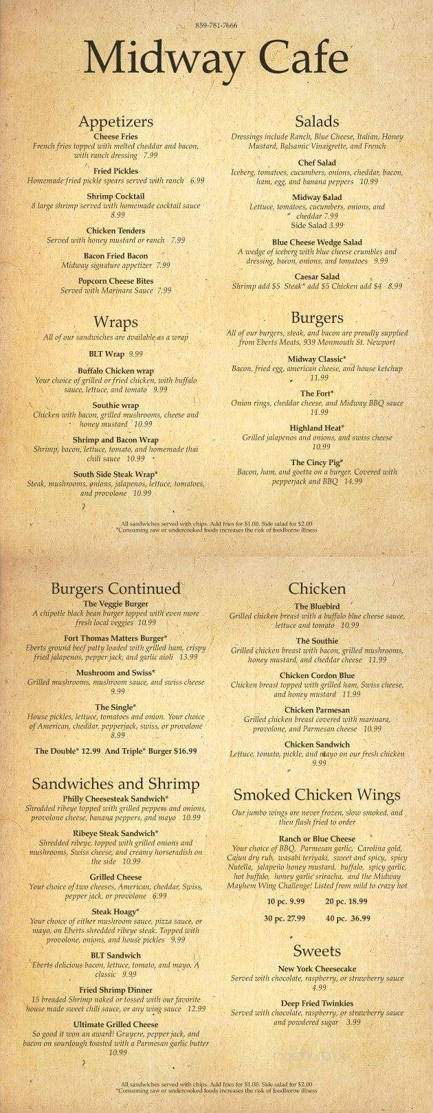 Midway Cafe - Fort Thomas, KY menu_pic