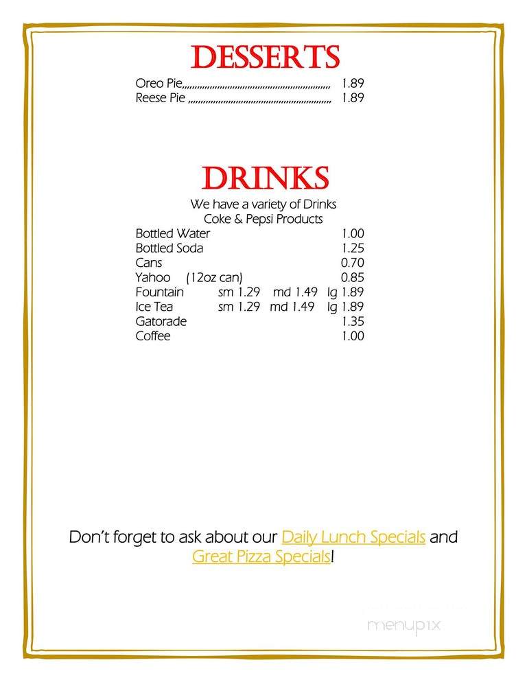 Giovanni's Pizza - Pine Knot, KY menu_pic