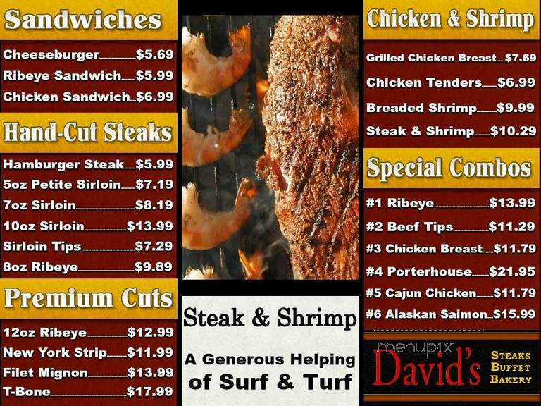 David's Steakhouse & Buffet - Corbin, KY menu_pic