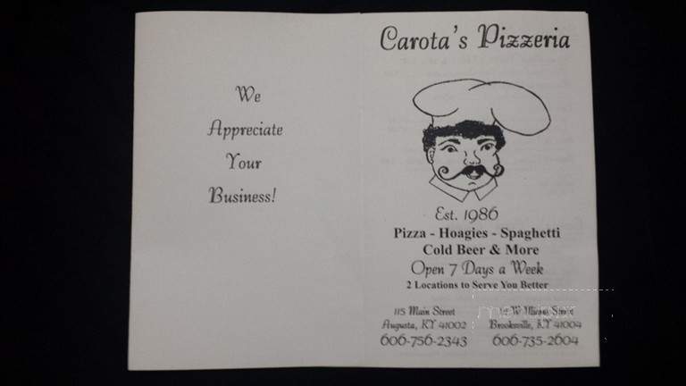 Carota's Pizza - Augusta, KY