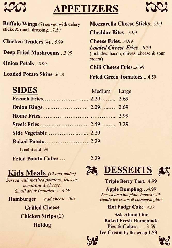Billy Ray's Playhouse Restaurant - Prestonsburg, KY menu_pic