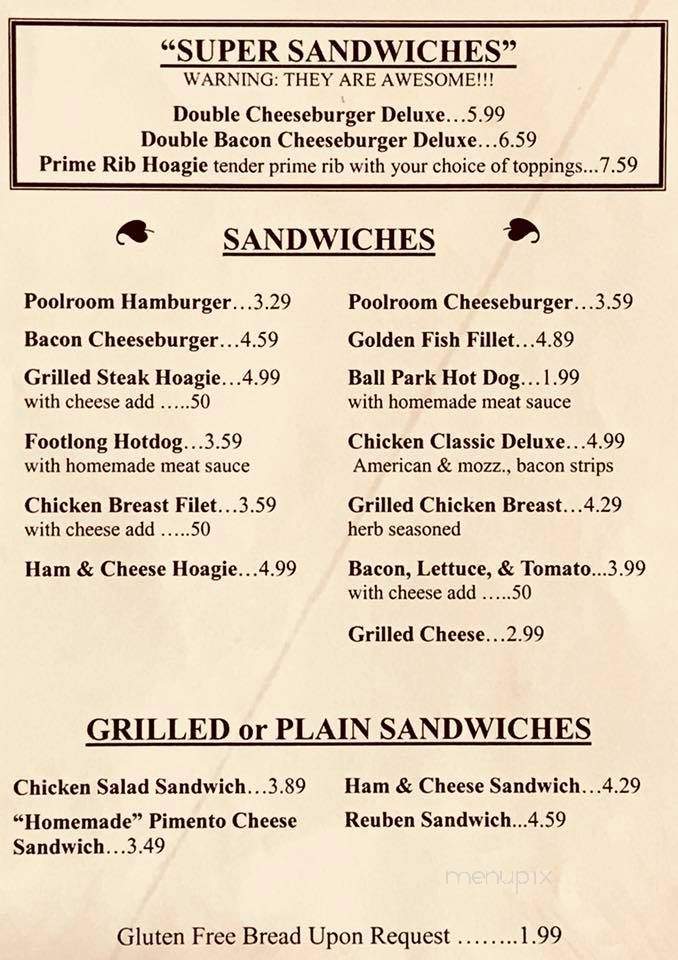 Billy Ray's Playhouse Restaurant - Prestonsburg, KY menu_pic
