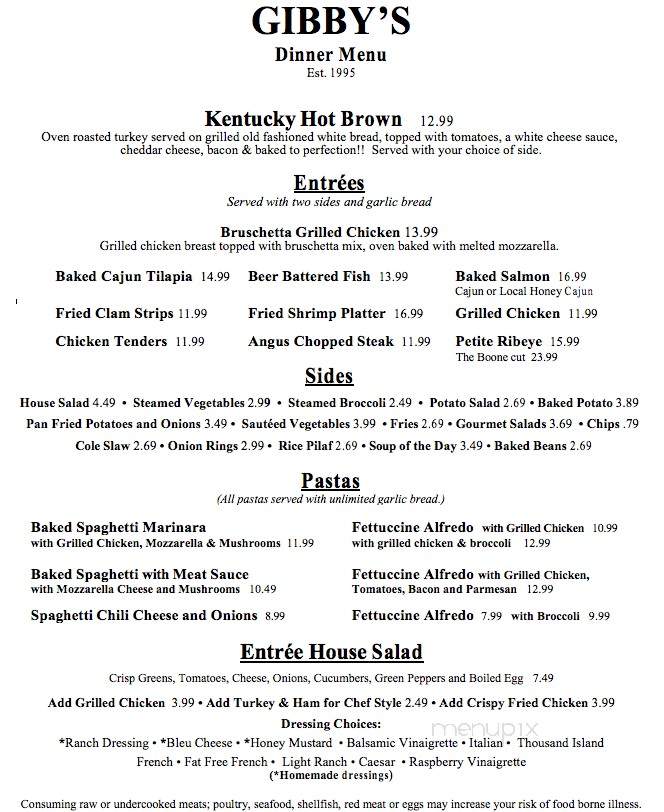 Gibby's Deli - Frankfort, KY menu_pic