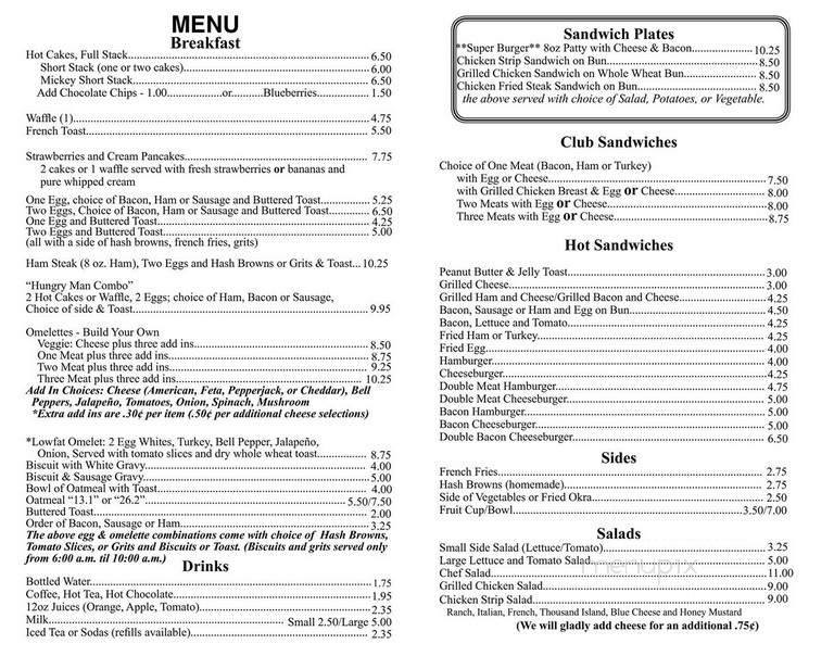 Strawns Eat Shop - Bossier City, LA menu_pic