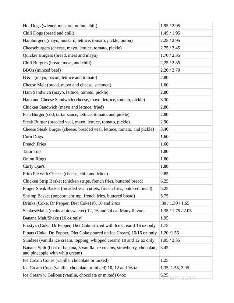 Country Cream Drive-In - Mer Rouge, LA menu_pic