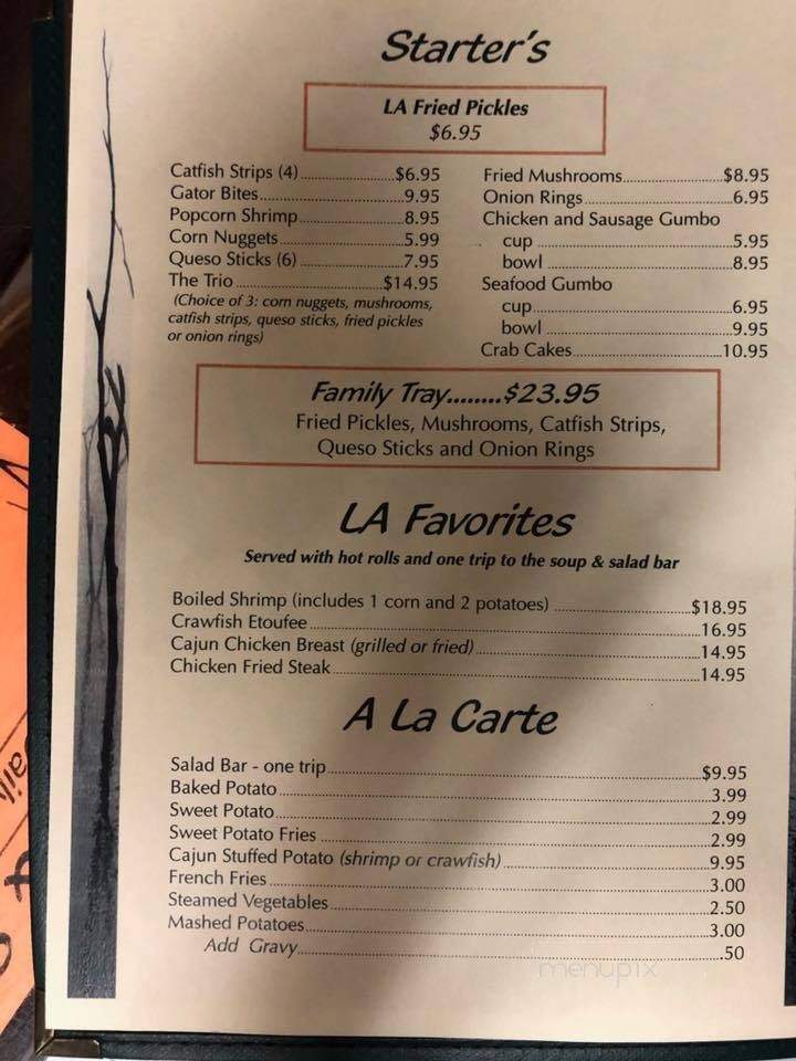 Sea & Sirloin - Campti, LA menu_pic