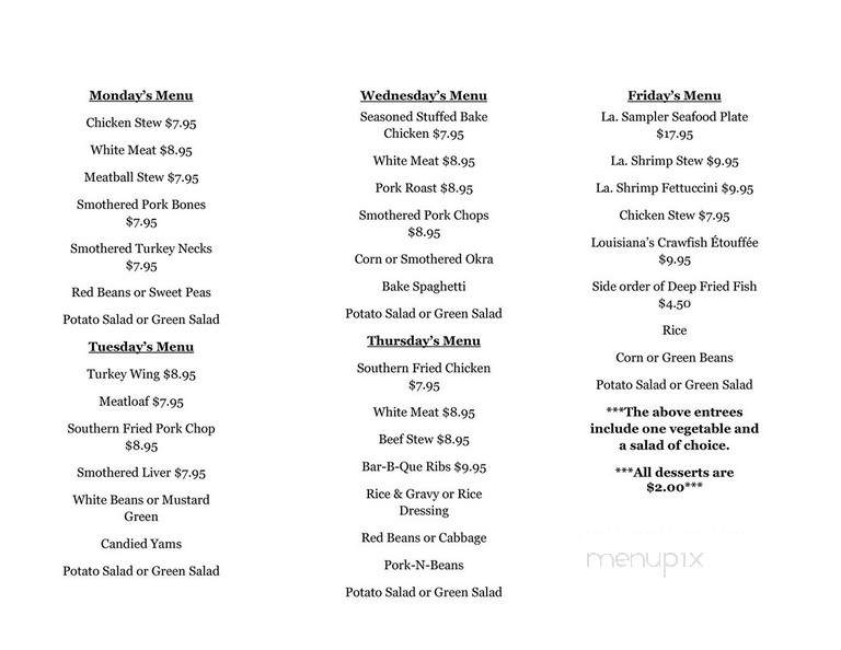 Brenda's Dine In & Take Out - New Iberia, LA menu_pic