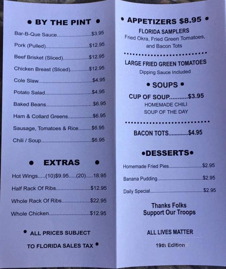 Deep South Barbeque - Baton Rouge, LA menu_pic
