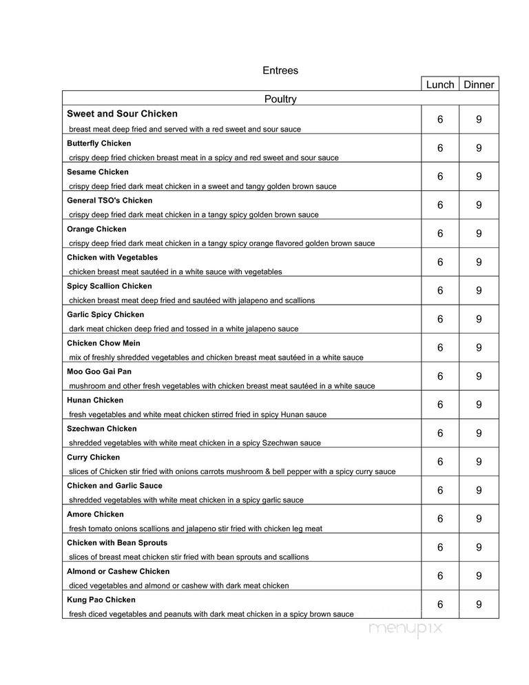 Golden Buddha Chinese Restaurant - Gonzales, LA menu_pic
