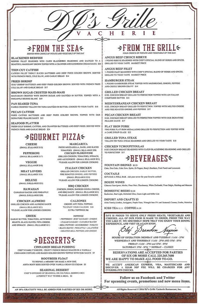 D J's Pizza - Vacherie, LA menu_pic