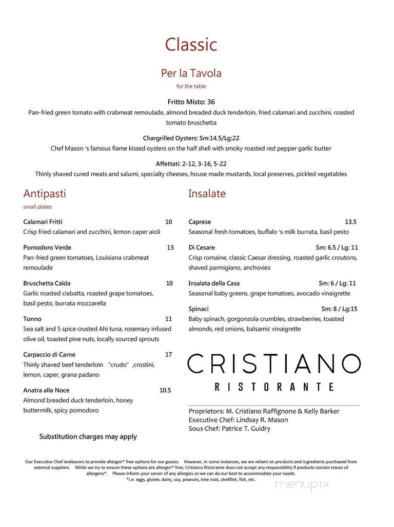 Cristiano Italian Restaurant - Houma, LA