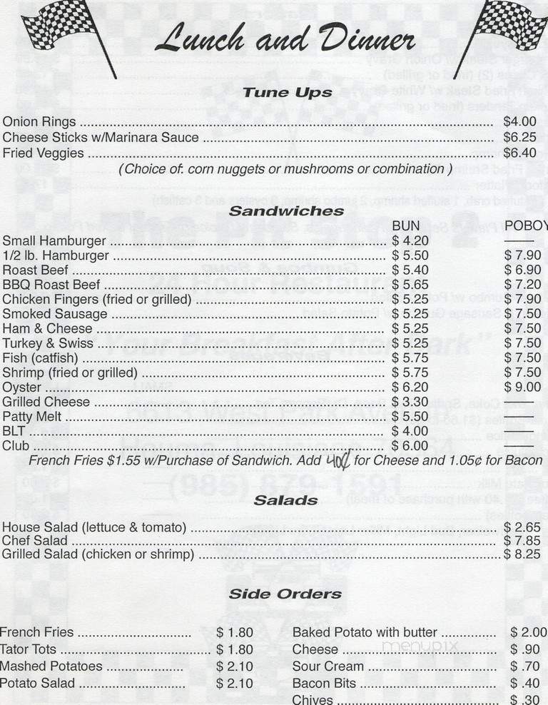 Pit Stop Restaurant - Houma, LA menu_pic