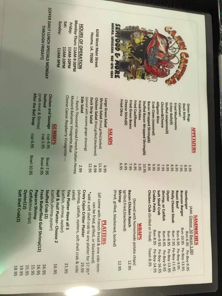 Cajun Magic Truck Stop - Houma, LA menu_pic