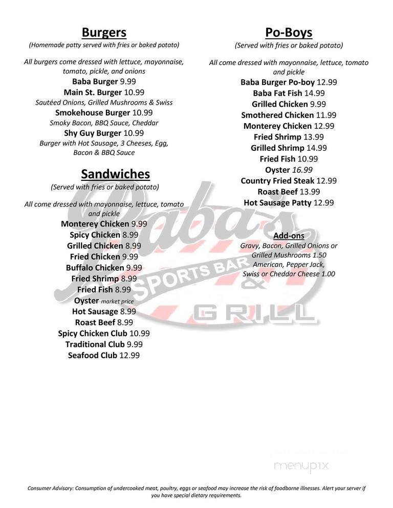 Main Street Grill - LaPlace, LA menu_pic