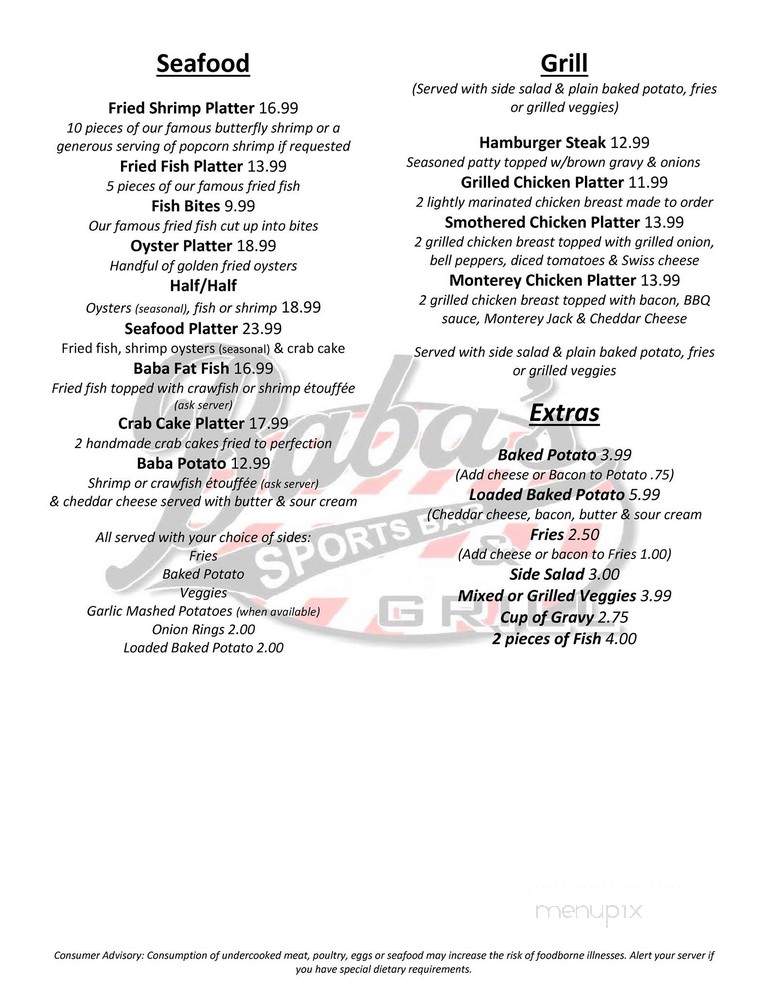 Main Street Grill - LaPlace, LA menu_pic