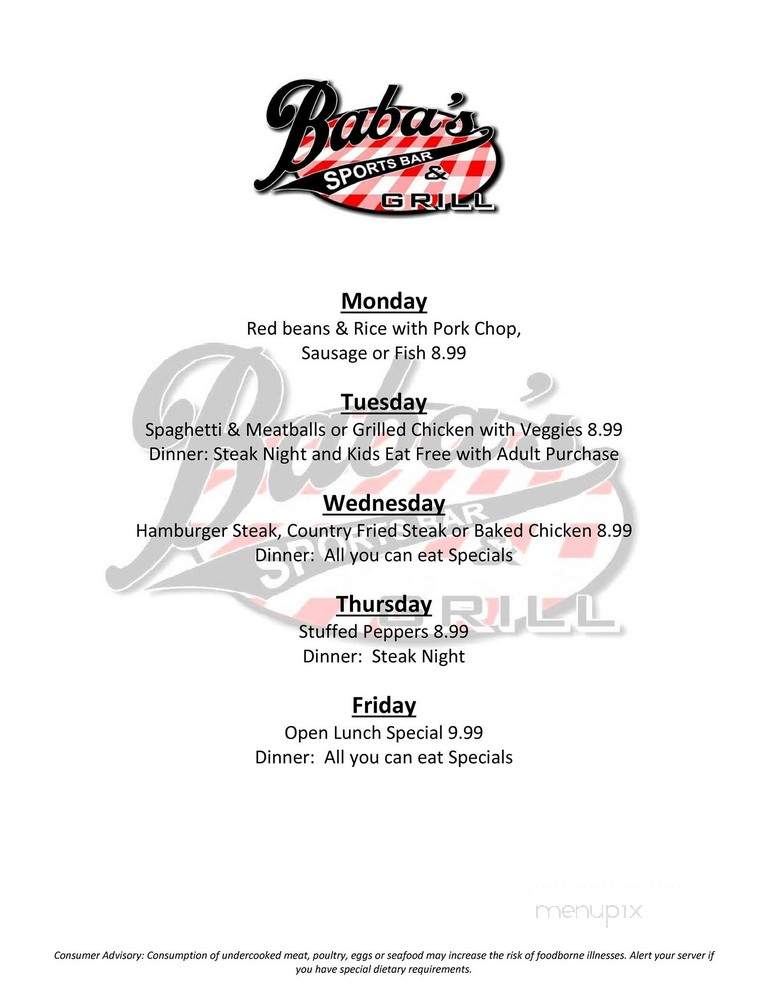 Main Street Grill - LaPlace, LA menu_pic