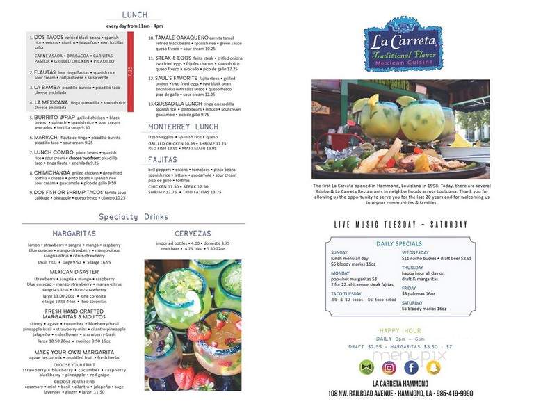 La Caretta - Hammond, LA menu_pic