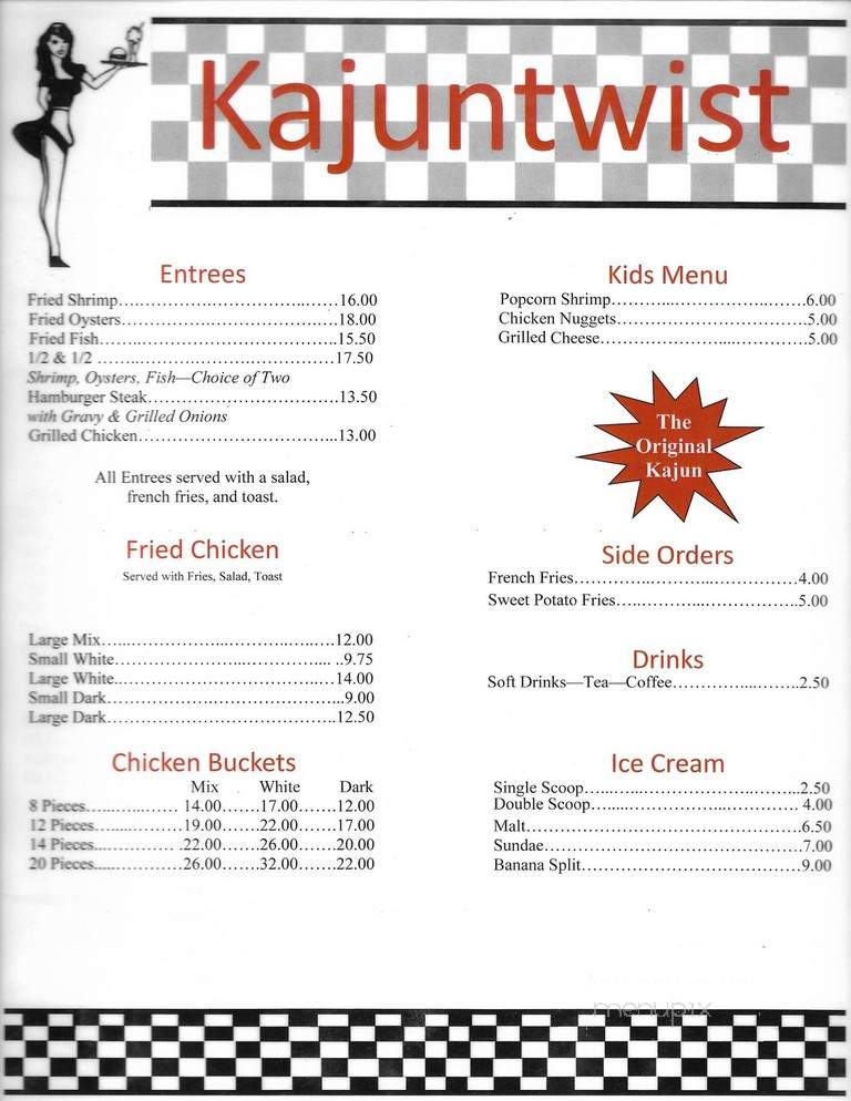Kajun Twist - Galliano, LA menu_pic
